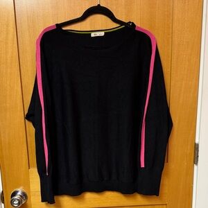 Stylish Black Sweater with Pink Accents